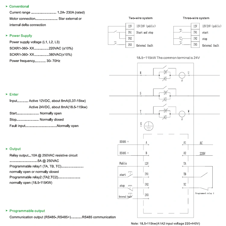 3 Phase 220V 380V 690V 18.5KW 25HP Built in Bypass Soft Starter